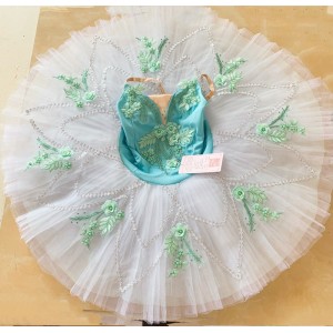 Girls mint with white tutu skirts Professional children's classical ballerina ballet performance dress girl little Swan Lake tutu performance dresses