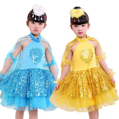 girls modern dance jazz dance costumes sequin singers chorus kindergarten birds animal  anime cartoon fairy cosplay dresses