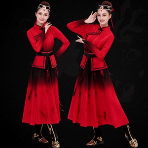 Girls Mongolian dance costumes Chinese folk dance costumes ancient traditional drama cosplay robes