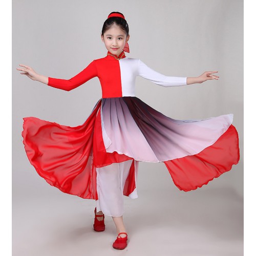 Girls red Hanfu traditional classical dance dresses fairy princess drama cosply dress chinese folk dance costumes