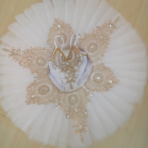 Girls swan lake ballet performance dresses  white pancake platter tutu skirts ballet competition costumes