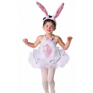 Girls Toddlers bunny cosplay costumes tutu skirts kindergarten Baby jazz dance dress cute cartoon animals performance puffy skirts