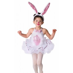 Girls toddles bunny performance costumes ballet tutu skirt Cute toddler animal rabbit cosplay outfits for baby princess dancing puffy skirt