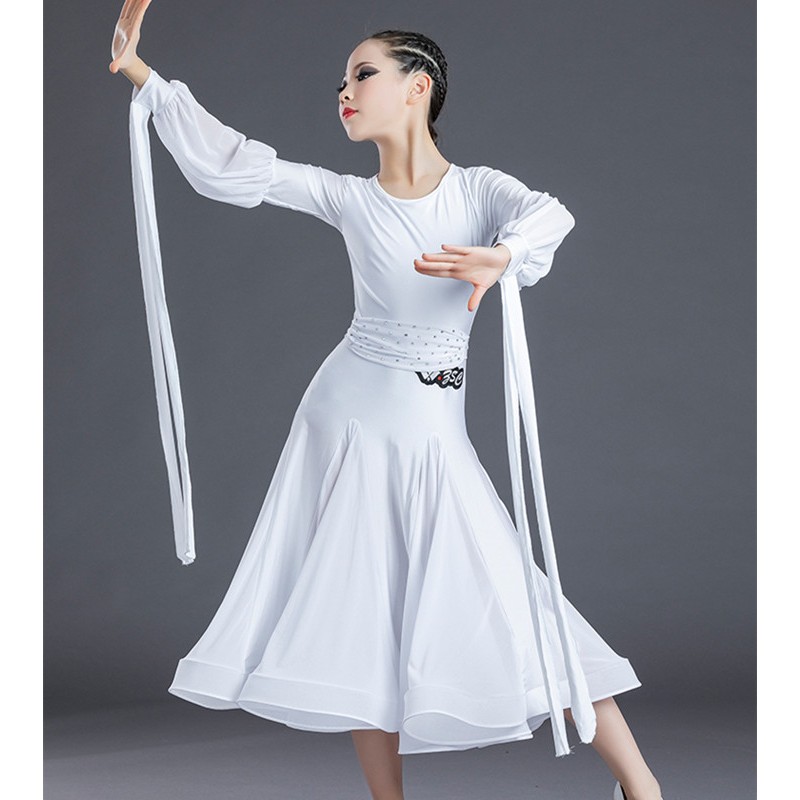 Cheap Women's Ballet Dress Halterneck Figure Skating Dress with  Asymmetrical Skirt Ballroom Dance Costume Modern Lyrical Dance Dress | Joom