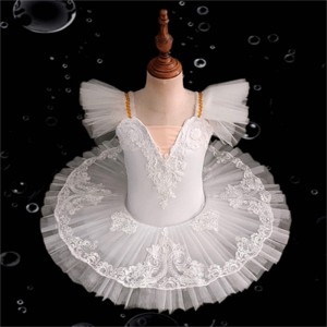 Girls white yellow blue pink tutu skirts professional ballet ballerina stage performance classical ballet dance costumes for kids birthday gift dress