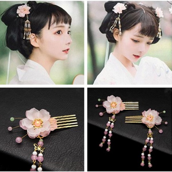 girls women hanfu Chinese folk dance hair accessories princess fairy stage  performance hair comb pin hair clip- Content : one pair of hair comb