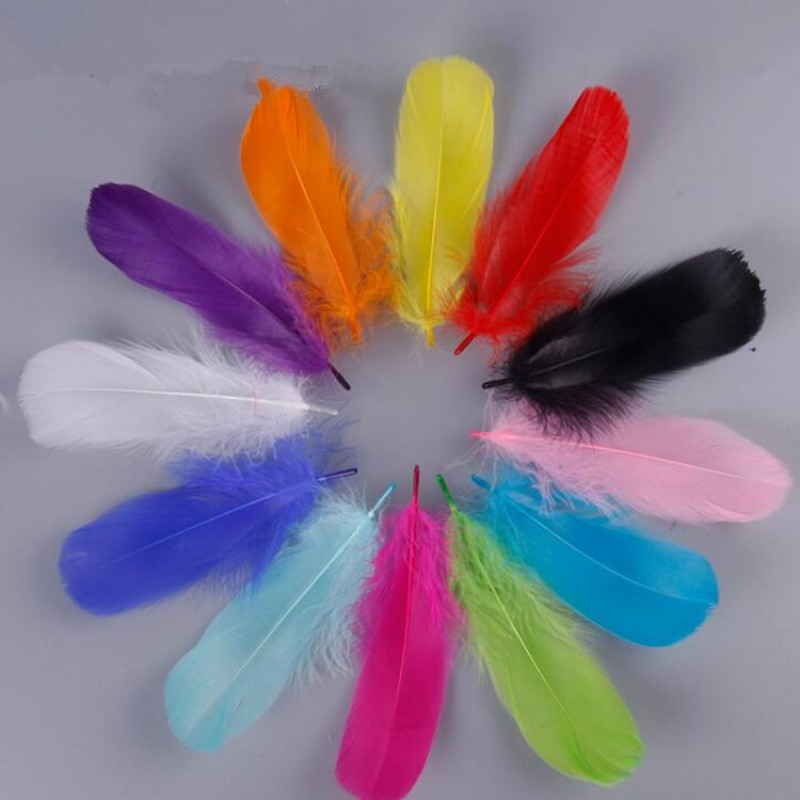 Goose colorful feathers for DIY wedding dresses dance dresses night club stage performance accessories 50pcs/bag