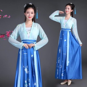 Hanfu chinese folk dance costumes for women girls ancient traditional fairy  Japanese drama kimono dresses dresses