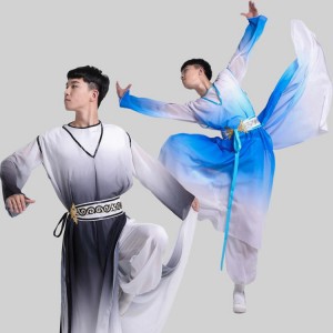  hanfu Men's chinese folk dance costumes tang dynasty traditional classical dance warrior martial drama cosplay robes dress