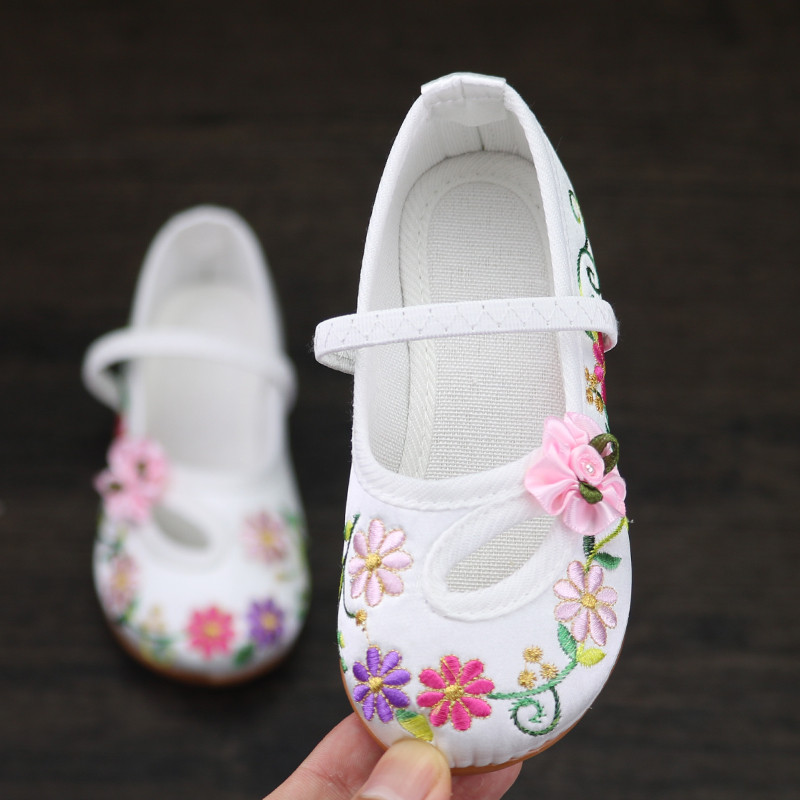 Hanfu shoes for kids Girls chinese folk dance shoes embroidered princess fairy drama cosplay clothing comfortable shoes
