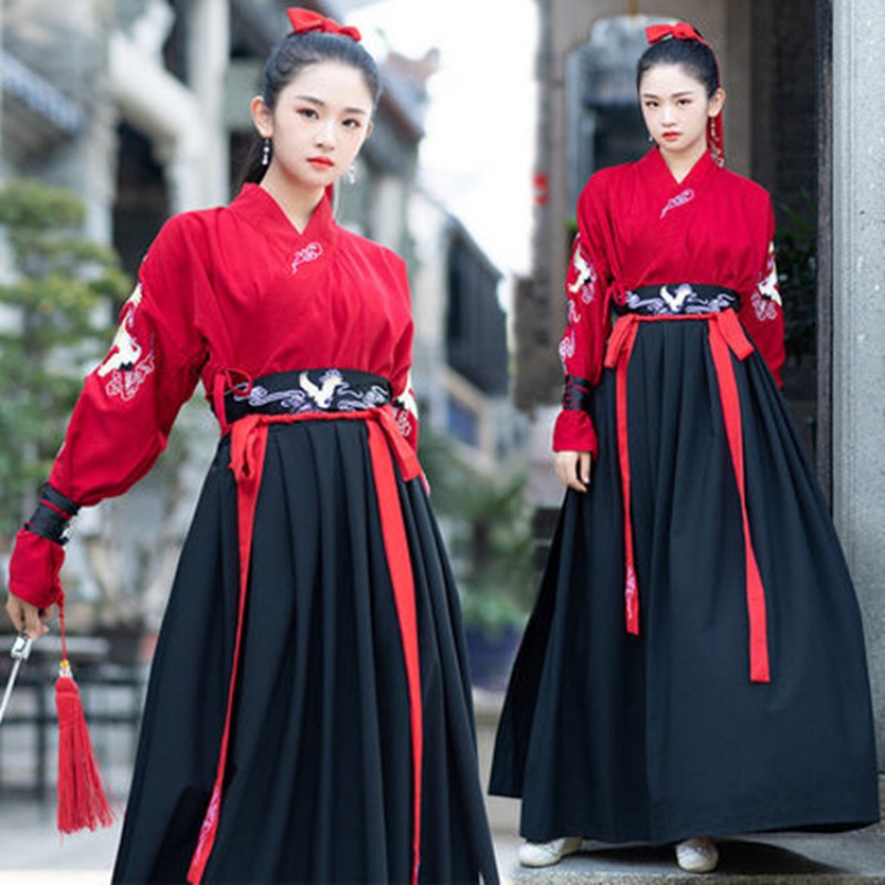 Hanfu Women\'s chinese folk dance dresses korean japanese anime drama  cosplay robes dresses
