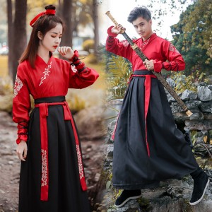Hanfu Women's men's chinese folk dance costumes warrior costumes chinese folk dance costumes robes dresses