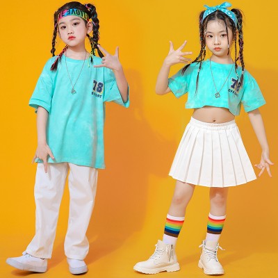 Hiphop dance costumes for girls Children street jazz cheerleading performance uniforms boys jazz hiphop dance suit rapper singers jazz dance suit