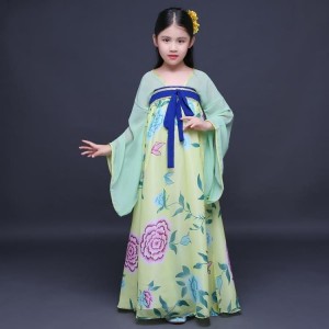 Autumn girls fairy Chinese ancient costume hanfu Cosplay dresses traditional beautiful dance costumes Kimono han dynasty dress