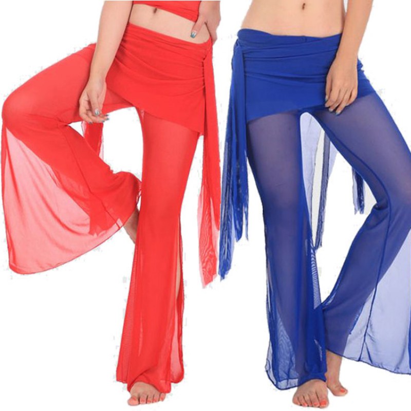 Belly dance pants women's female red royal blue black stage performance competition gymnastics practice belly dance pants costumes