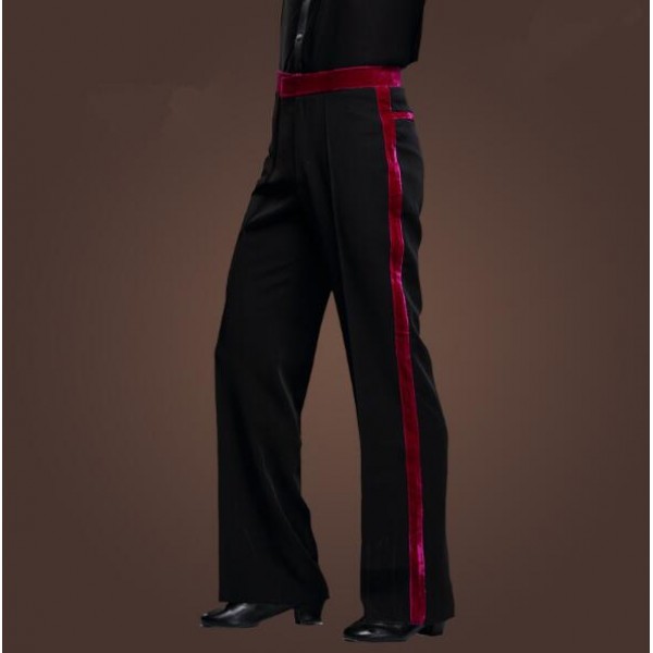 Men's Ballroom Latin Dance Pants Jazziness Samba Modern Dance Stage Dress Black