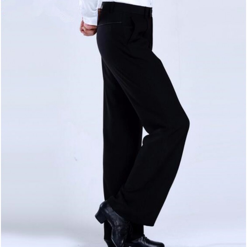 Black Latin Dance Trousers Pants Men/Boy Practice/Performance Pants For Dance Modern Dance Pants Mens Ballroom Dance Pants 