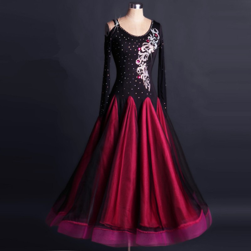black and red long gown