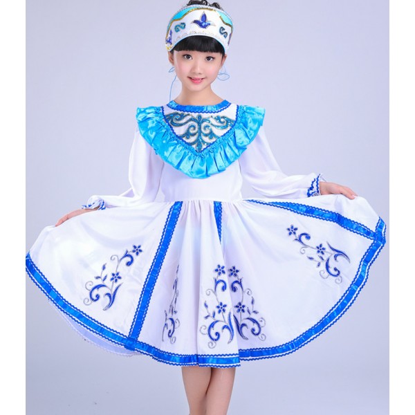 Kids Girls Russian Traditional Dance Costume Princess Cosplay