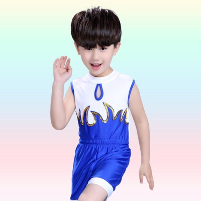 boys girls jazz dance costumes Kids children cheerleader performance school competition costumes soccer sports exercises outfits