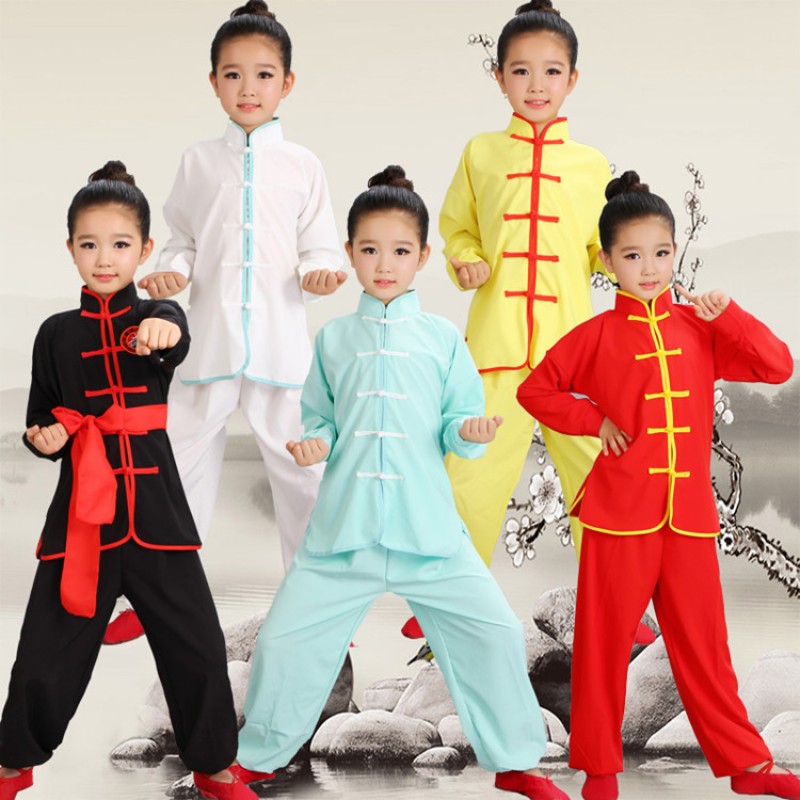 Children kungfu Wushu Costumes boys girls New Youth  martial Tai Chi students Kung Fu performance clothing uniforms