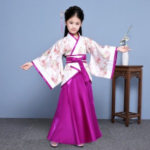 Chinese folk dance costumes for kids children hanfu traditional princess kimono fairy tang dynasty  cosplay performance dress