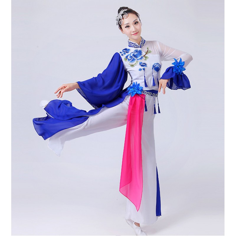 Chinese Traditional Chinese Fairy Dress royal blue and White Chinese ...