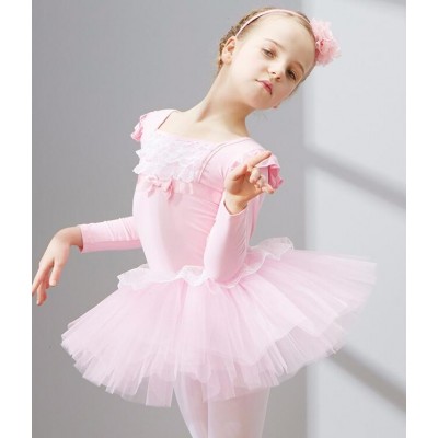 Girl Ballet Dance Dress Kids Clothes Blue/Pink lace Top Princess Leotard Vestido Ballet classical ballet tutu children