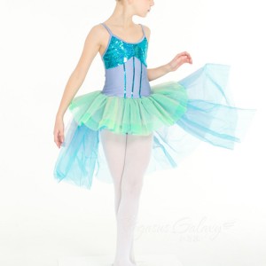 Girls ballet dress tutu skirt performance turquoise sequined modern dance cosplay dancing leotards dresses