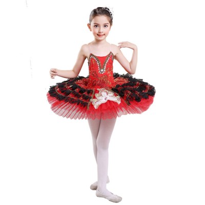 Girls ballet dresses tutu skirt professional swan lake stage pancake platter performance competition dancing costumes outfits
