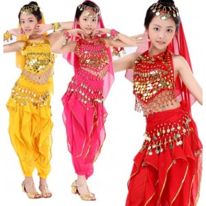 Girls Belly Dance Costume Child Bollywood Dance Costumes Belly dancer Children Indian Clothing Dresses Kids Bellydance