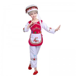 Girls traditional folk dance costumes cosplay stage performance tujia Hmong minority dancing outfits