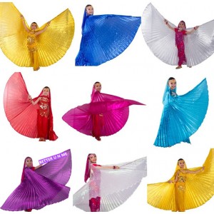 Gold royal blue turquoise fuchsia silver Kids performance cosplay belly dance Isis Wings Children belly dancing Wings 