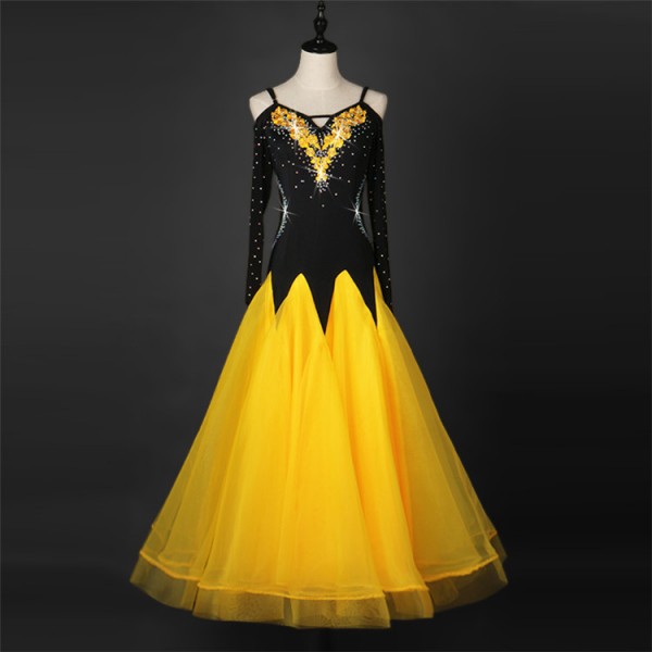 yellow black gown