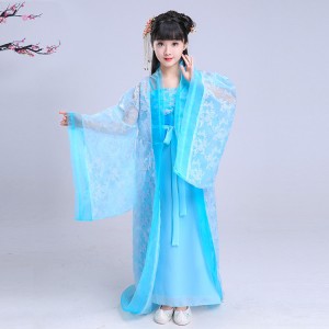 Kids chinese folk dance costumes girls children  fairy ancient traditional hanfu princess drama anime cosplay dance dresses robes