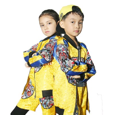 Kids hiphop street dance costumes modern dance show performance china dragon style competition photos cosplay costumes