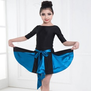 Kids latin dance dress for girls children ballroom performance gymnastics leotards tops and skirt dance dress