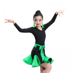 kids latin dress for girls stage performance competition ballroom salsa dance dresses