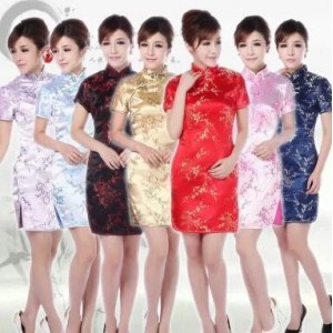  ladies Chinese dresses short sleeve red cheongsam qipao dresses Cheongsam vestidos party Evening Dress Chinese traditional dress