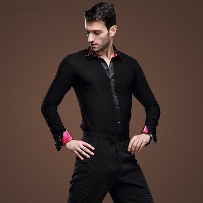 Latin dance SHIRT MENS shirts Latin training clothes modern dance Rumba cha-cha Samba Jive ballroom shirt