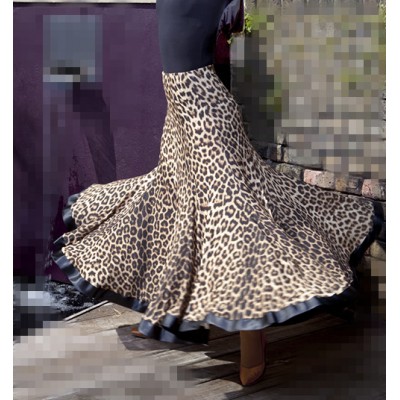 leopard flamenco ballroom dance dress skirts flamenco skirts latin salsa flamenco ballroom dance dress skirt dance wear