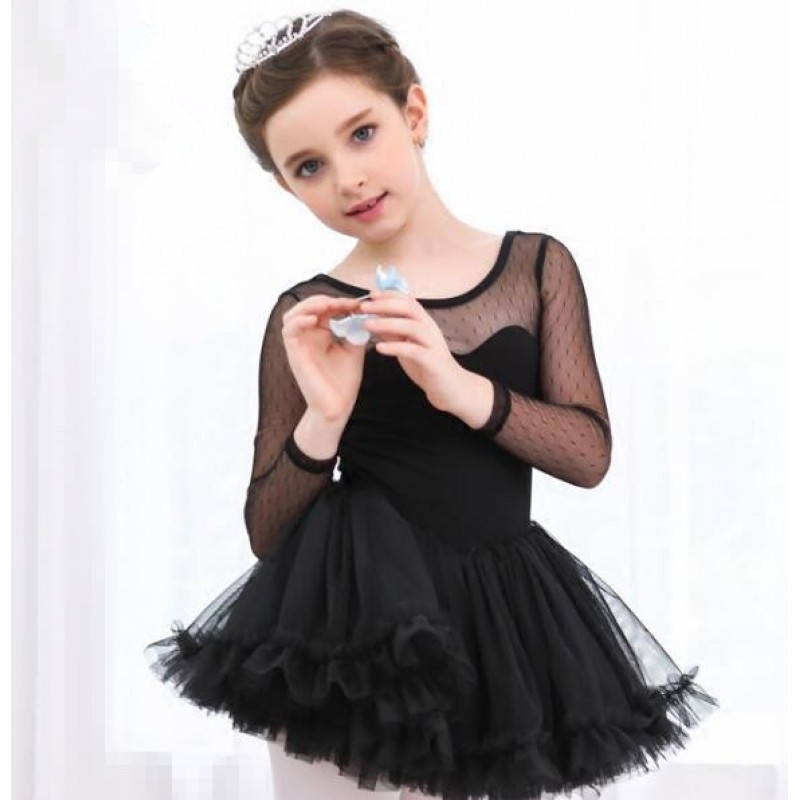 light pink black Kids dancewear dance Tulle Dress Suspender Girl Ballet Dress Gymnastics Dress, Ballet tutu  girl dance dress