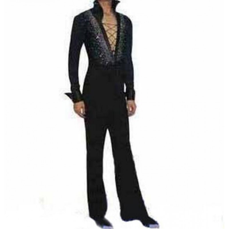 Male Latin dance costume adult child Latin dance set competition clothing long-sleeve topand pants