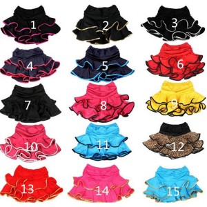 Multi colored Girls kids child children toddlers baby latin dance skirts with inside shorts 
