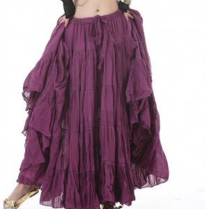 Navy black purple Women Tribal Belly Dance Skirt Lady Long Gypsy Skirts Linen Belly Dancing Practice/Performance Dress