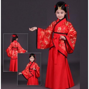 red children traditional ancient chinese folk clothing for girls hanfu dance costumes folk costume kids tang fairy dress kid opera