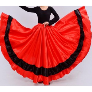 Red flamenco skirt Gypsy Flamenco women's stage performance Spain Belly Dancers Polyester Belly dance Skirts 