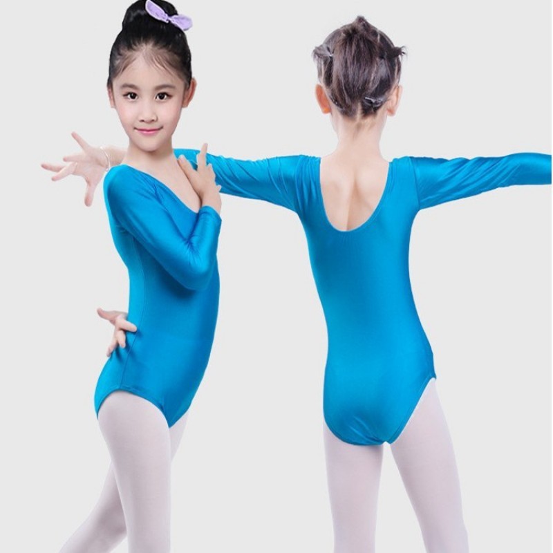 Ballet Dance Dress Girls Kids Gymnastics Long Sleeve Leotard Dancewear Costume 