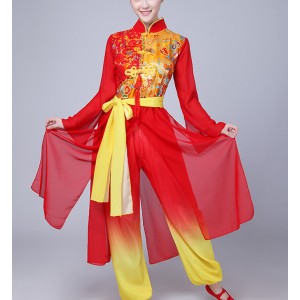 Women's Chinese folk dance dresses female dragon competition stage performance cosplay opera film drummer performance costumes