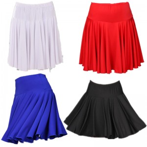 Women's plus size latin skirts red black competition stage performance rumba cha cha salsa dance skirts